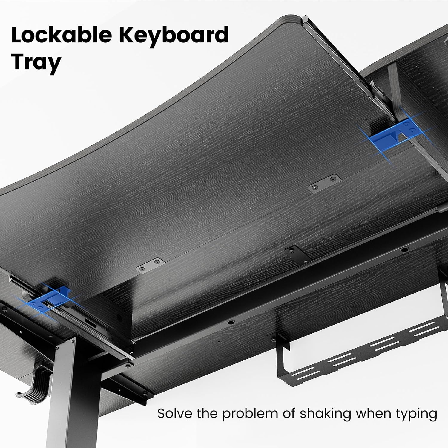image:imageHUANUO 55 x 26 Electric Standing Desk with 2 Drawers amp 267 Large Keyboard Tray CClamp Mount Compatible Adjustable Computer Desk for Home Office Stand Up Desk with 4 Height Presets VintageBlack