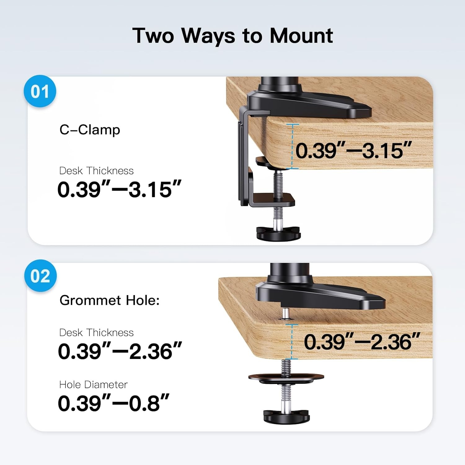 image:imageHUANUO Gaming Triple Monitor Stand Full Motion Articulating Triple Monitor Mount Fit 17 to 32 inch FlatCurved LCD Computer Screens with Clamp Grommet Kit SilverWhite