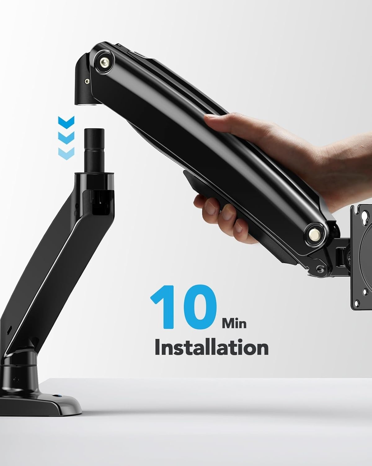 image:imageHUANUO Single Monitor Arm for 1349 inch Screens Ultrawide Computer Monitor Mount Holds 2648 lbs Upgraded Adjustable Stand with USB CClamp amp Grommet Base VESA 75x75 or 100x100mm1335