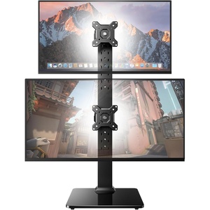 image:imageHUANUO Dual Monitor Stand for 13 to 34 Inch Max Load 44 lbs Vertical Monitor Mount Freestanding Monitor Riser with Swivel Tilt Rotation 13 Height Settings Max VESA 100x100