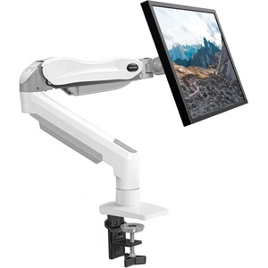image:imageHUANUO FlowLift Single Monitor Mount 13 to 32 Inch Monitor Arm Adjustable Monitor Stand Vesa Mount with Clamp and Grommet Base  Fits 44 to 198lbs LCD Computer MonitorsWhite