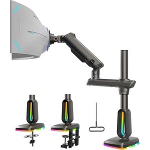 image:imageHUANUO RGB Heavy Duty Monitor Arm for Ultrawide Screens up to 57 Holds 44 lbs Tall Ultrawide Monitor Stand with 291 Max Height Fully Adjustable Single Computer Desk Mount Max VESA 100x100mmRGB