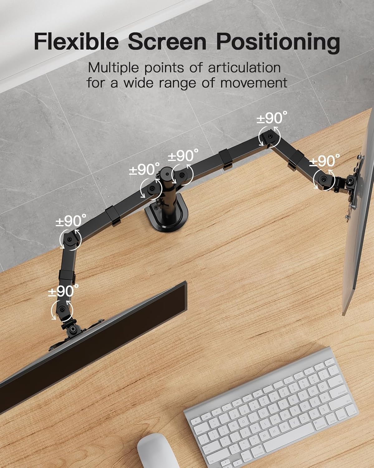 image:imageHUANUO Dual Monitor Mount for 2 Monitors up to 32 inches Heavy Duty Dual Monitor Stand Holds up to176lbs Dual Monitor Arm with Height Adjustable Tilt Swive Rotate VESA Hole 75mm or 100mm