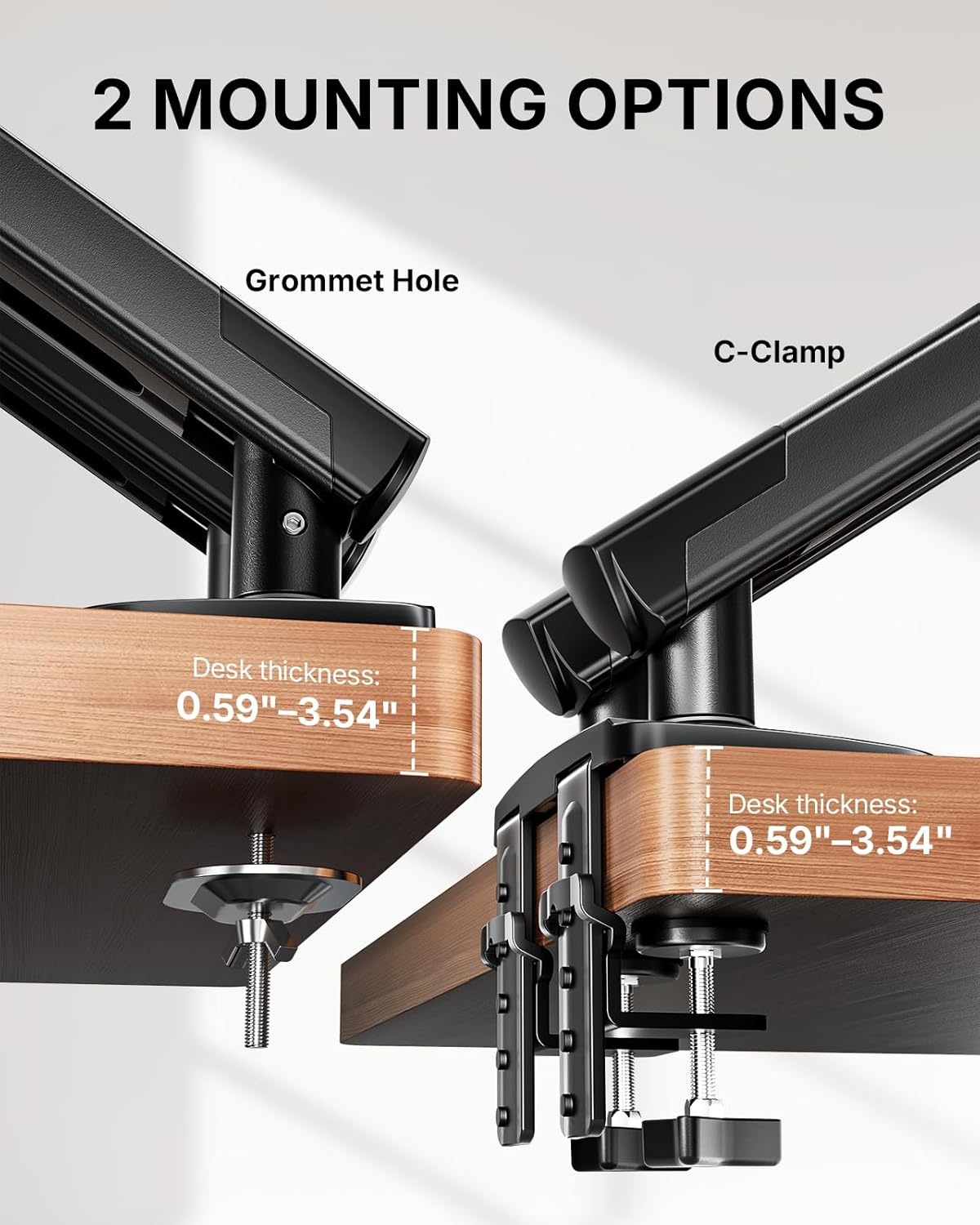 image:imageHUANUO FlowLift Pro Dual Monitor Mount for 1332 Screens MechaSpring Monitor Stand Adjustable Monitor Arms for 2 Monitors with TiltSwivelRotation ToolFree VESA Mount Max Load 198 lbs