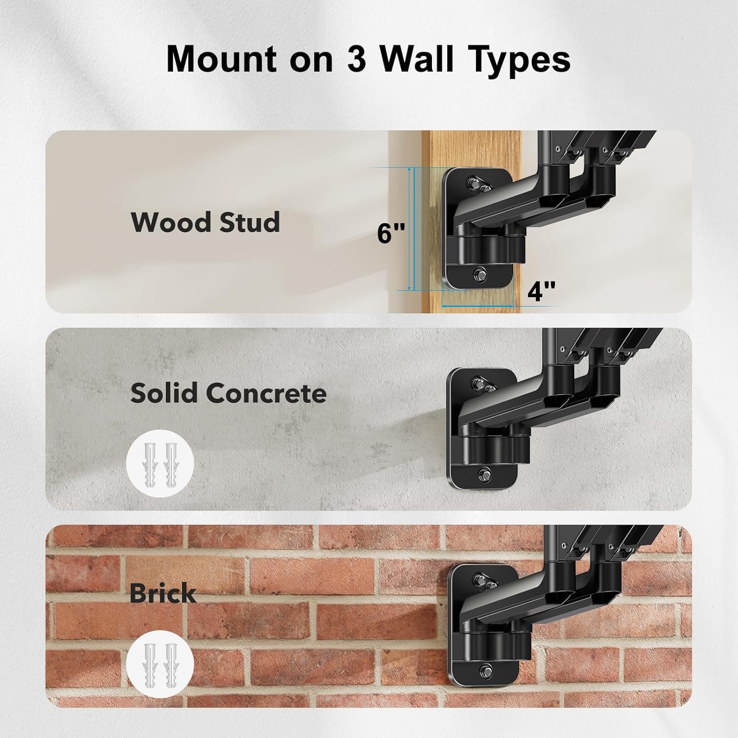 image:imageHUANUO Gaming Dual Monitor Wall Mount for 1732 Inch Computer Screen Mount 44176lbs Per Arm VESA 75x75100x100 Height Adjustable Stand for Dual Monitors Home Office Desk Setup