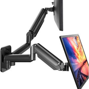 image:imageHUANUO Gaming Dual Monitor Wall Mount for 1732 Inch Computer Screen Mount 44176lbs Per Arm  VESA 75x75100x100 Height Adjustable Stand for Dual Monitors  Home Office Desk Setup