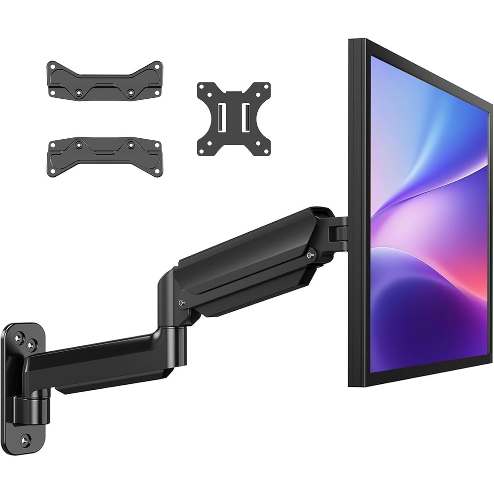 image:imageHUANUO Computer Monitor Wall Mount for 2235 Screens Gaming Wall Mount Monitor Arm Holds up to 264lbs Vesa Mount with Tilt Swivel Rotation Supports 75x75mm 100x100mm 200x200mm Black