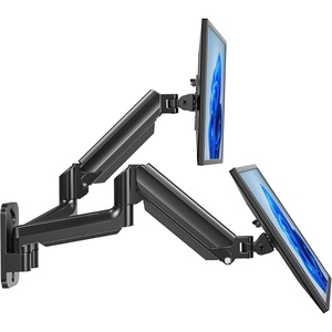 image:imageHUANUO Dual Monitor Wall Mount for 1732 Inch Screens  HeightAdjustable Gas Spring Arms Per Arm 44176lbs  VESA 75x75100x100  Tilt Swivel Rotation  Home Office amp Workspace Desk Setup