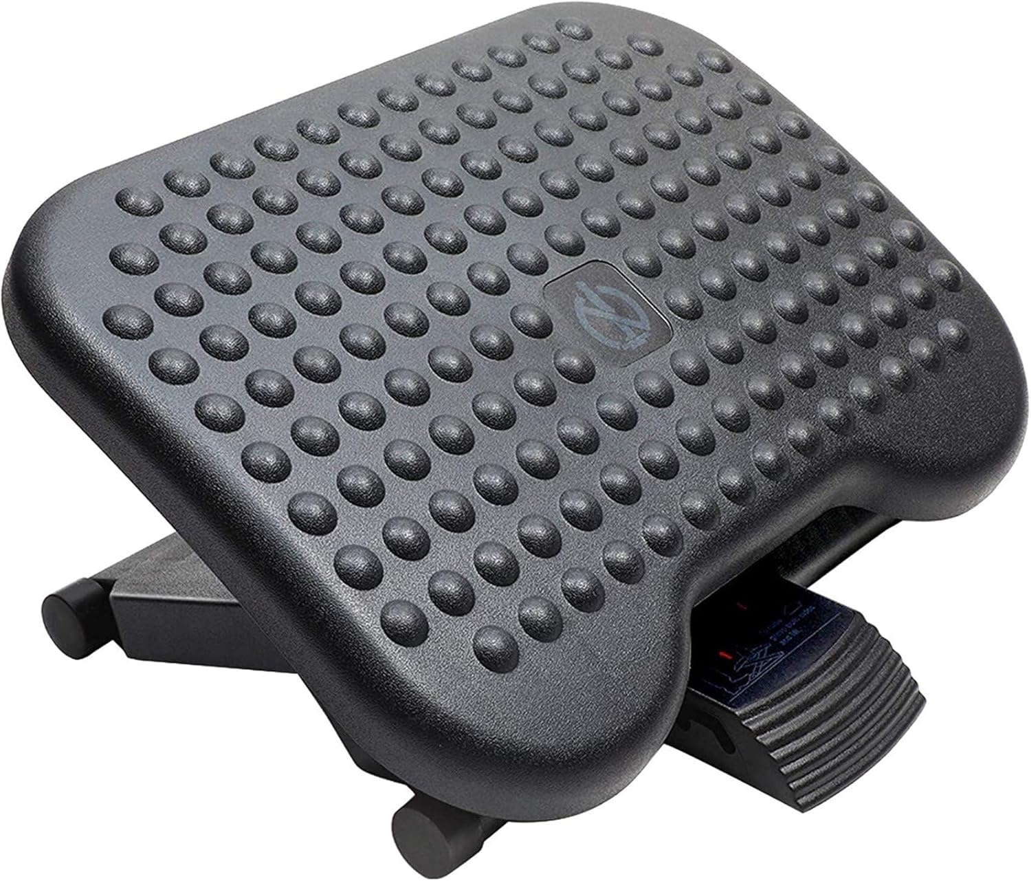 image:imageHUANUO Adjustable Desk Footrest Foot Rest for Under Desk at Work with Massage Adjustable Foot Stool with 3 Height Position amp 30 Degree Tilt Angle Adjustment for Home OfficeBlack