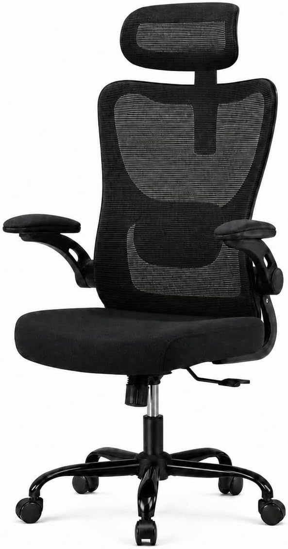image:imageHUANUO Ergonomic Office Chair High Back Computer Desk Chair with Adjustable Lumbar Support and Headrest Comfy Gaming Chair with 3D Armrests Home Office Rolling Chair Max Load 300 lbs