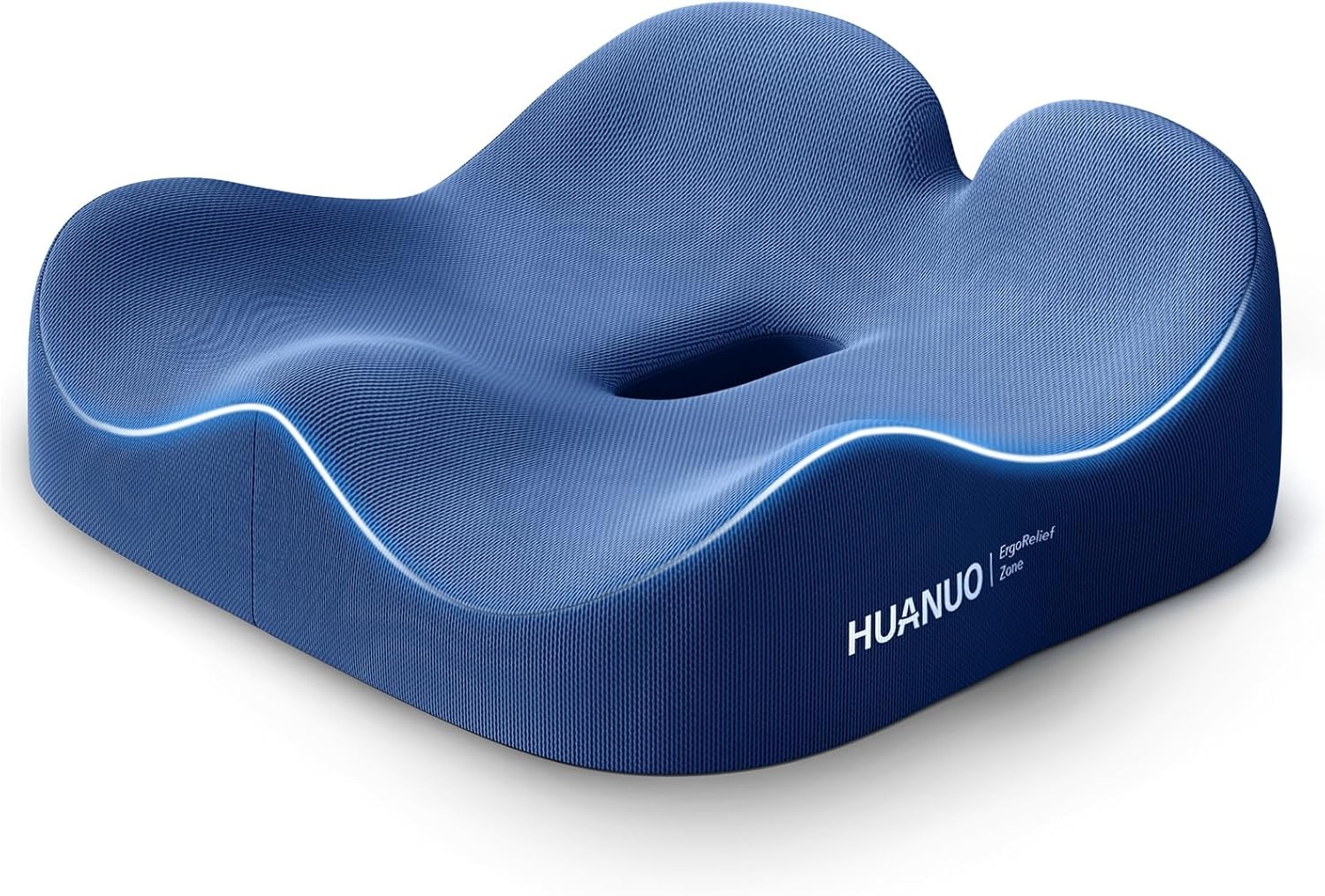 image:imageHUANUO Ergonomic Seat Cushion Memory Foam Cooling Gel Office Chair Cushion for Hip Support Tailbone Pressure Relief Breathable Car Seat Cushion for Home Work Driving