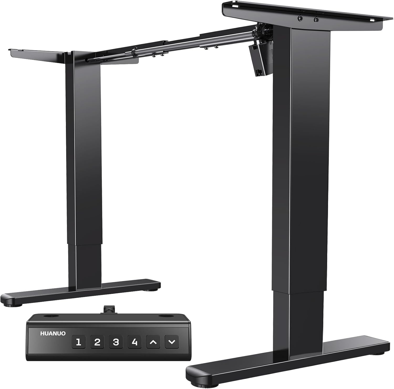 image:imageHUANUO Standing Desk Frame with 220lbs Powerful Brushless Motor Thick TShaped Adjustable Desk Legs Made of AutomotiveGrade Steel for Max 75 x 35 Desktop for Home Office White Frame OnlyBlack