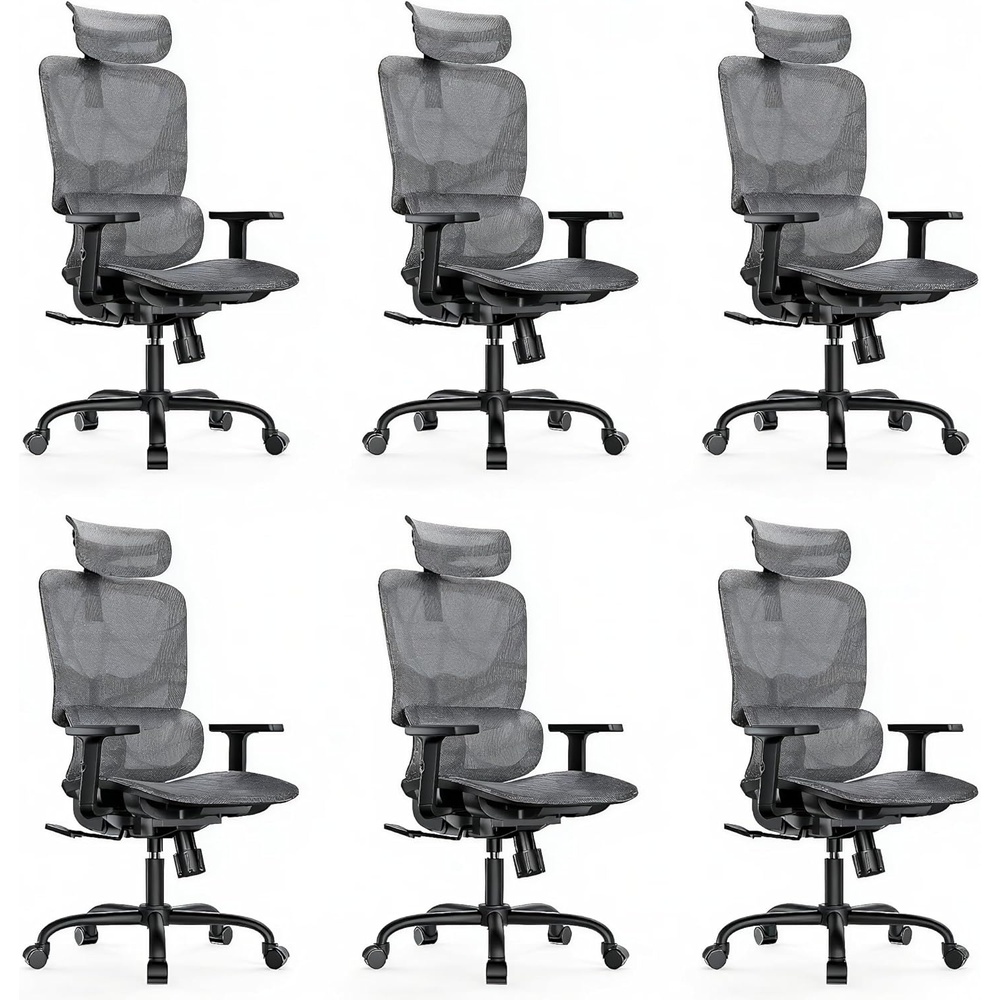 image:imageHUANUO Ergonomic Mesh Office Chair with 5Level Lumbar Support Computer Gaming Chair with Adjustable Headrest amp Armrests Rocking Tilt Comfortable High Back Desk Chair for Home Office6