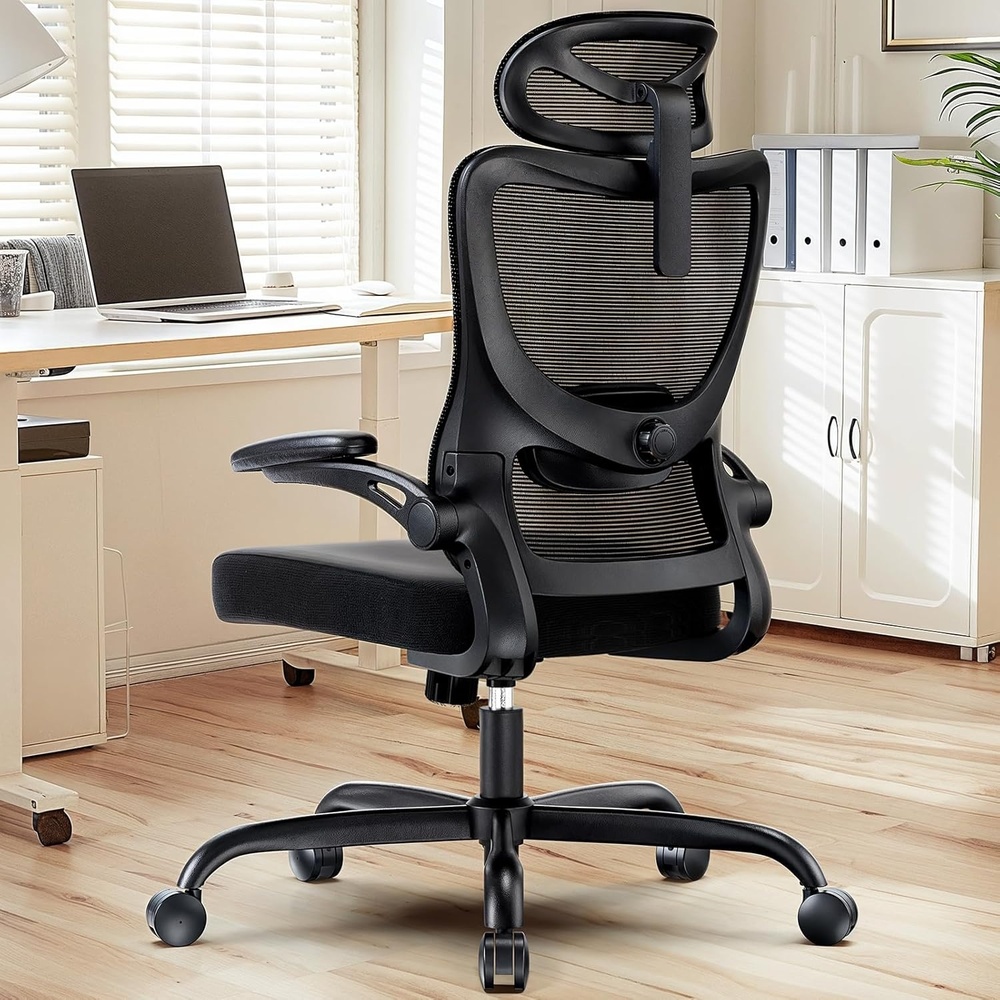 image:imageHUANUO Ergonomic Office Chair High Back Computer Desk Chair with Adjustable Lumbar Support and Headrest Comfy Gaming Chair with 3D Armrests Home Office Rolling Chair Max Load 300 lbs