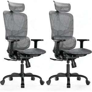 image:imageHUANUO Ergonomic Mesh Office Chair with 5Level Lumbar Support Computer Gaming Chair with Adjustable Headrest amp Armrests Rocking Tilt Comfortable High Back Desk Chair for Home Office2