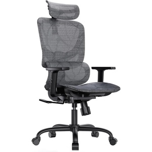 image:imageHUANUO Ergonomic Mesh Office Chair with 5Level Lumbar Support Computer Gaming Chair with Adjustable Headrest amp Armrests Rocking Tilt Comfortable High Back Desk Chair for Home Office1