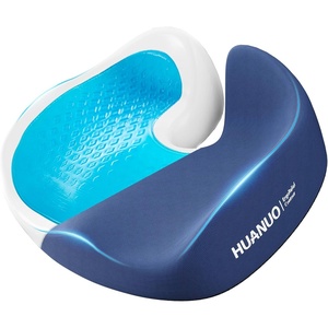 image:imageHUANUO Ergonomic Seat Cushion for Office Chair Extra Large Car Seat Cushion Tailbone and Back Support Cooling Gel Enhanced 4Zone Pressure Relief Chair Cushions for Office Car Wheelchair