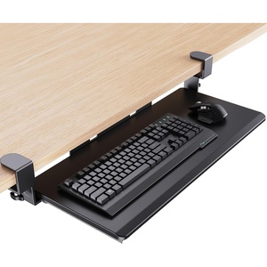 image:imageHUANUO Keyboard Tray Under Desk Keyboard Holder with CClamp Hardware 265 W x 118 D Slide Out Computer Keyboard amp Mouse Tray for Home Office Black HNKB12B Large