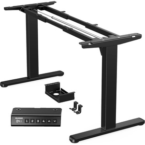 image:imageHUANUO Standing Desk Frame with 220lbs Powerful Brushless Motor Double Crossbeam Structure Thick Adjustable Desk Legs for Max 354 x 866 Desktop for Home Office Black Frame OnlyBlack