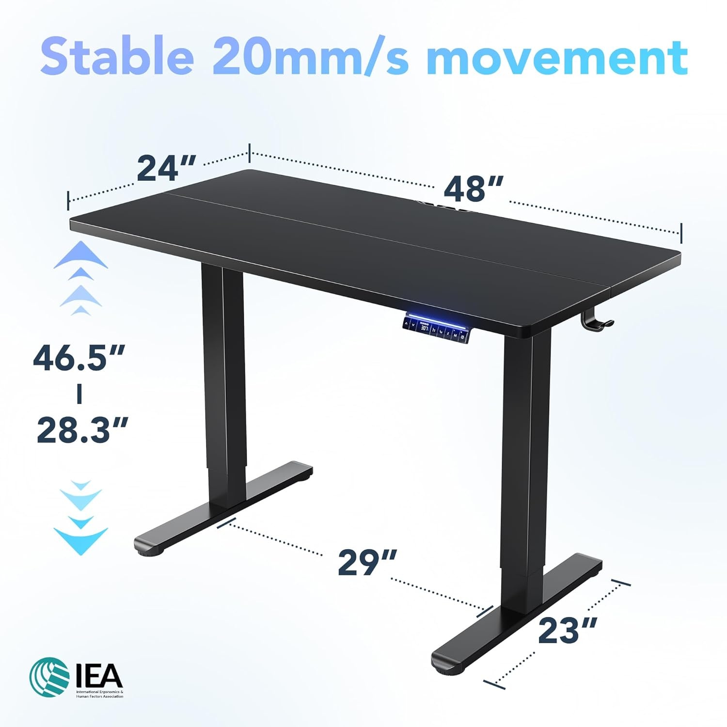 image:imageHUANUO 55 x 28 inch Electric Standing Desk Adjustable Height 4 Memory Height Settings Sit Stand Up Desk for Home Office amp Computer Workstation WhiteBlack