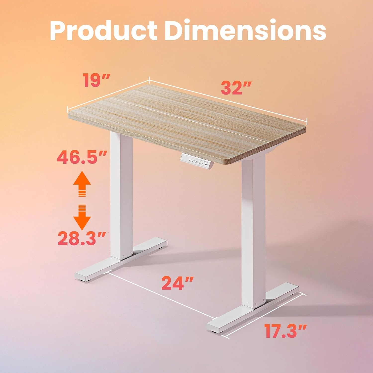 image:imageHUANUO 55 x 28 inch Electric Standing Desk Adjustable Height 4 Memory Height Settings Sit Stand Up Desk for Home Office amp Computer Workstation WhiteNatural