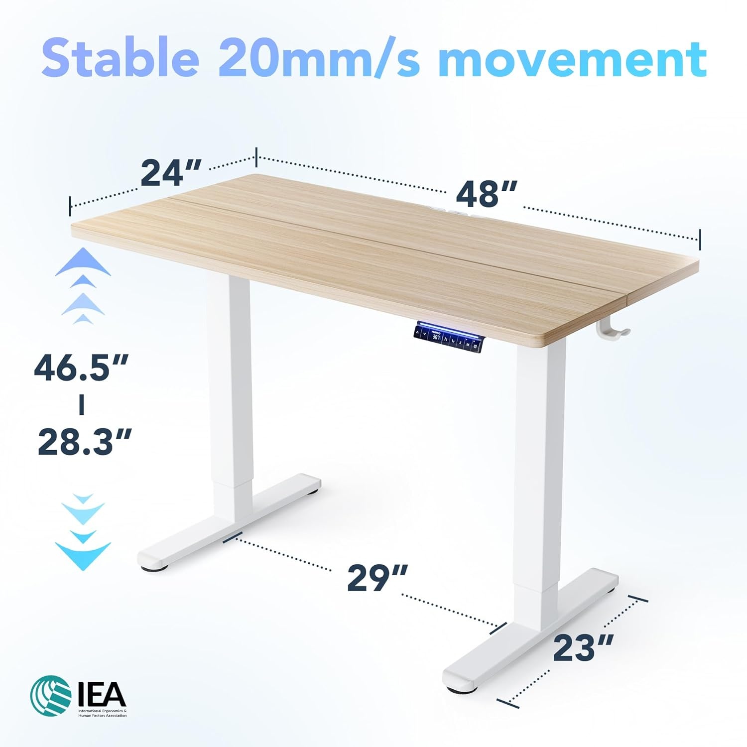 image:imageHUANUO 55 x 28 inch Electric Standing Desk Adjustable Height 4 Memory Height Settings Sit Stand Up Desk for Home Office amp Computer Workstation WhiteNatural