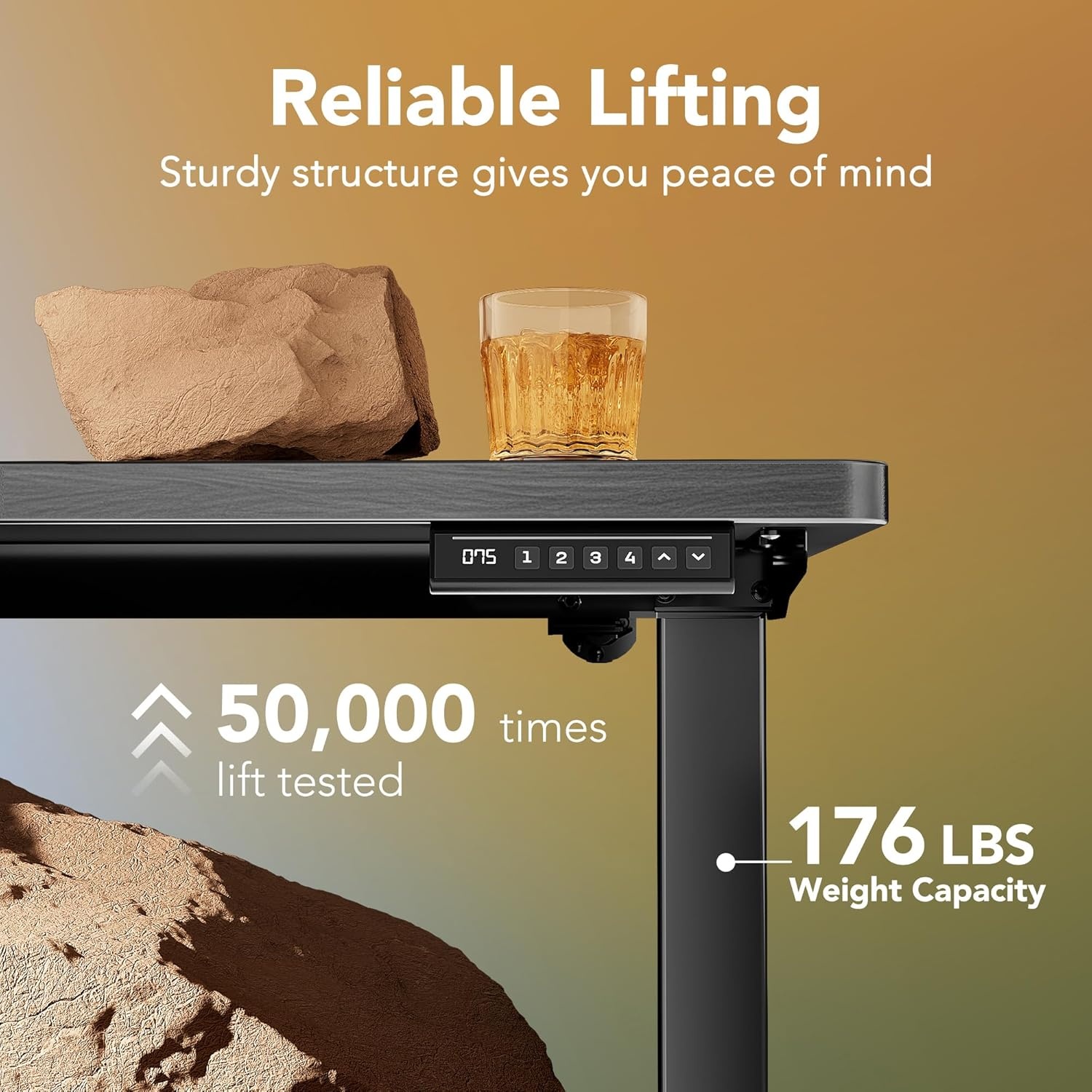 image:imageHUANUO 55 x 28 inch Electric Standing Desk Adjustable Height 4 Memory Height Settings Sit Stand Up Desk for Home Office amp Computer Workstation WhiteGrey