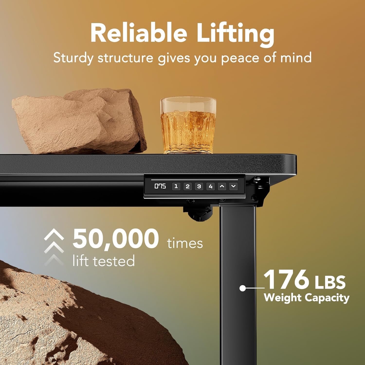 image:imageHUANUO 55 x 28 inch Electric Standing Desk Adjustable Height 4 Memory Height Settings Sit Stand Up Desk for Home Office amp Computer Workstation WhiteBlack