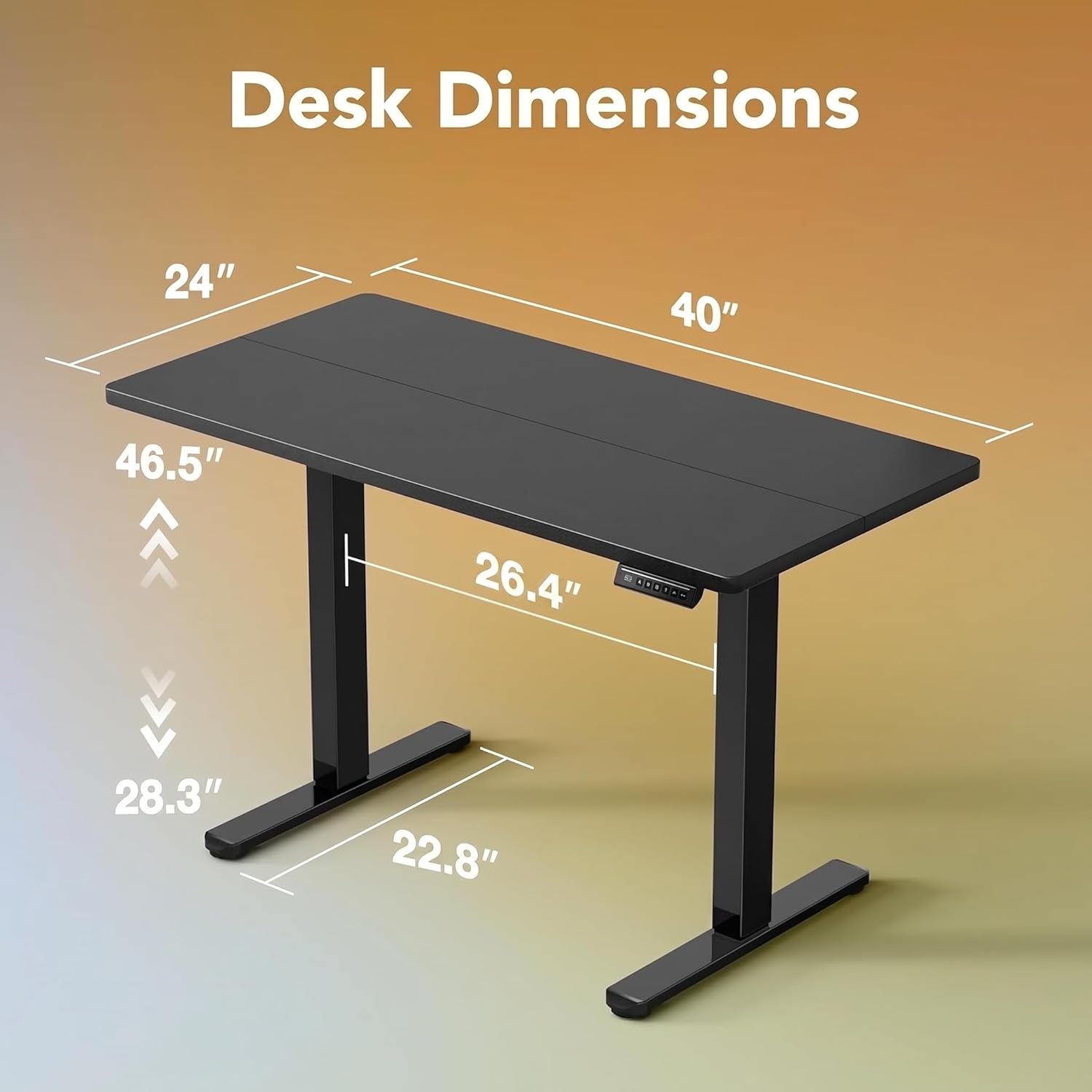 image:imageHUANUO 55 x 28 inch Electric Standing Desk Adjustable Height 4 Memory Height Settings Sit Stand Up Desk for Home Office amp Computer Workstation WhiteBlack