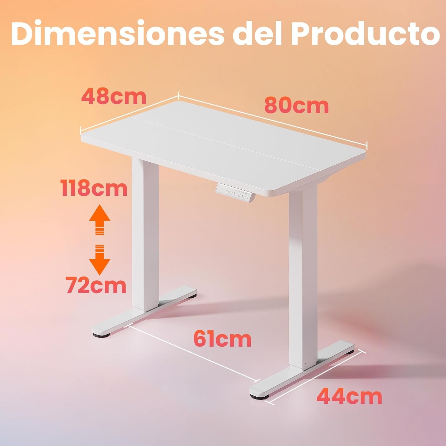 image:imageHUANUO 55 x 28 inch Electric Standing Desk Adjustable Height 4 Memory Height Settings Sit Stand Up Desk for Home Office amp Computer Workstation WhiteWhite