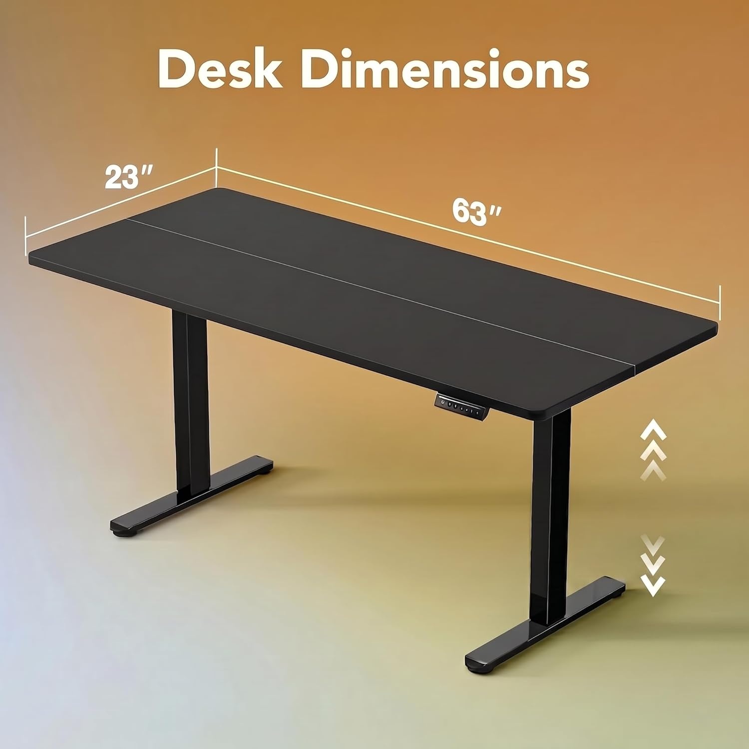 image:imageHUANUO 55 x 28 inch Electric Standing Desk Adjustable Height 4 Memory Height Settings Sit Stand Up Desk for Home Office amp Computer Workstation WhiteBlack
