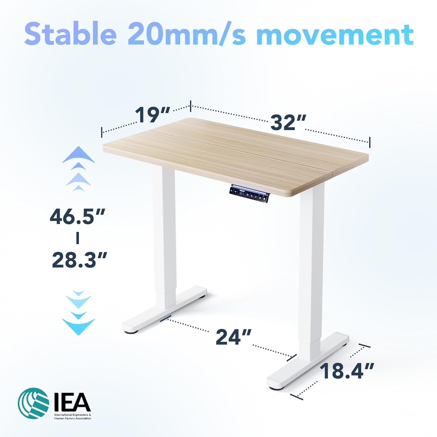 image:imageHUANUO 55 x 28 inch Electric Standing Desk Adjustable Height 4 Memory Height Settings Sit Stand Up Desk for Home Office amp Computer Workstation WhiteNatural