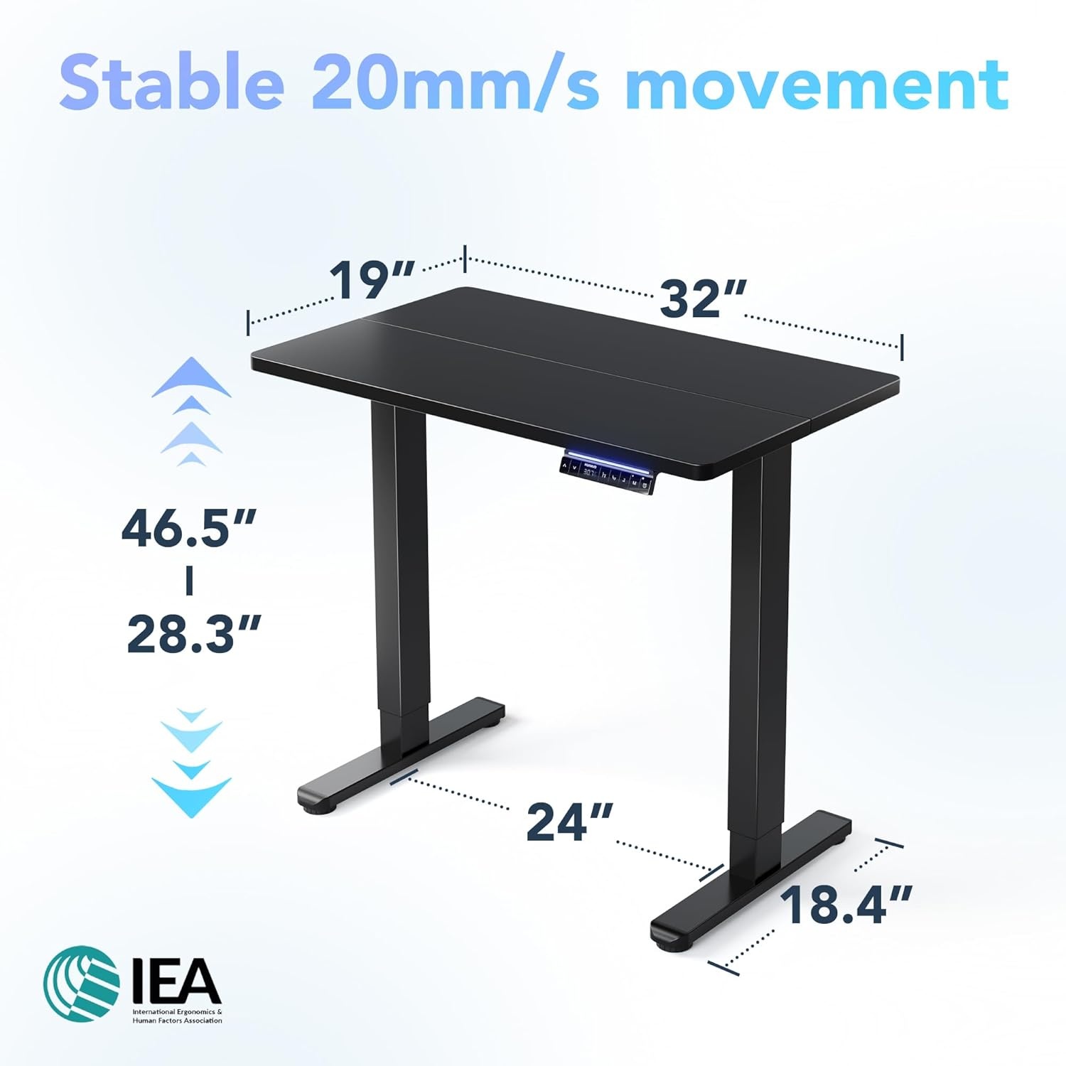 image:imageHUANUO 55 x 28 inch Electric Standing Desk Adjustable Height 4 Memory Height Settings Sit Stand Up Desk for Home Office amp Computer Workstation WhiteBlack