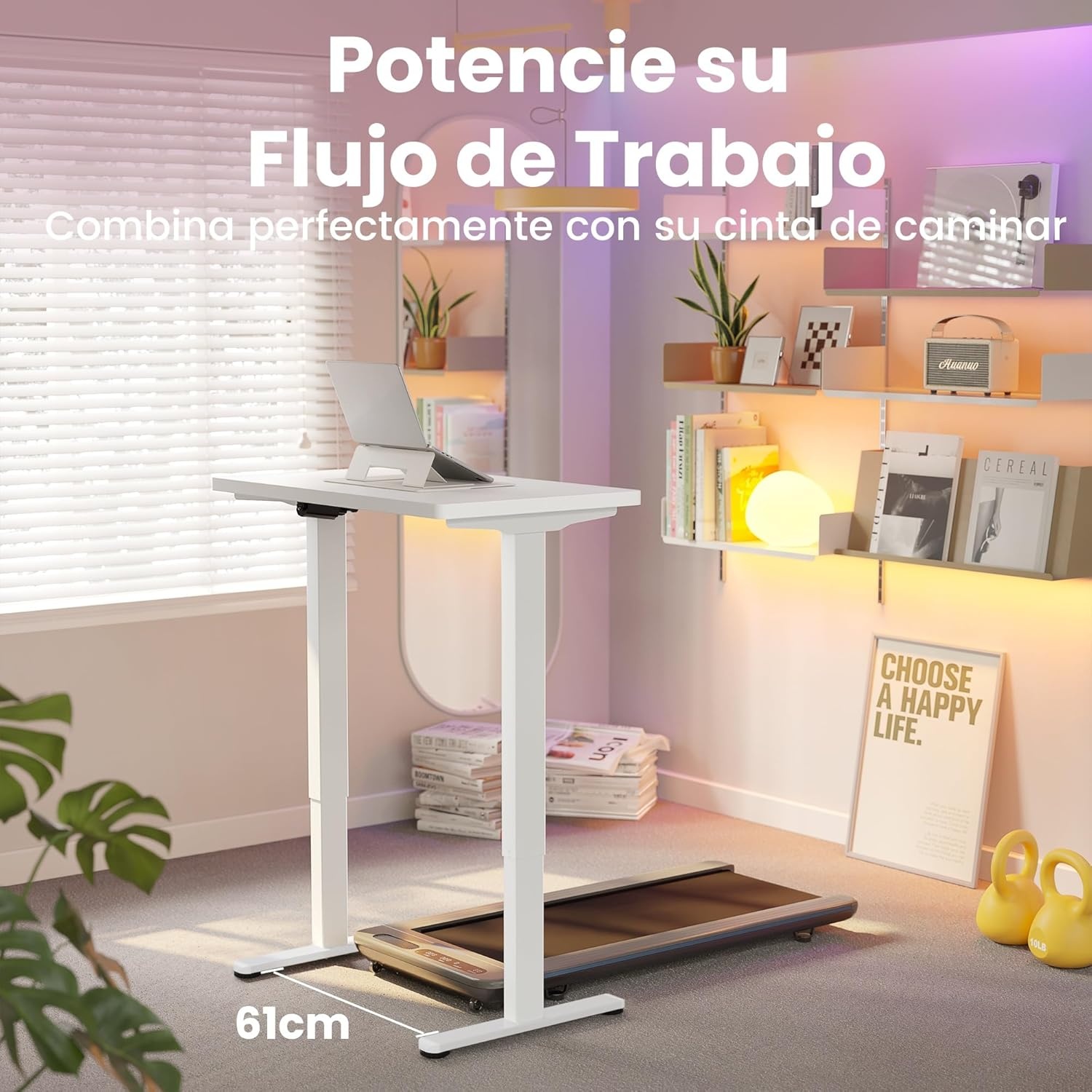 image:imageHUANUO 55 x 28 inch Electric Standing Desk Adjustable Height 4 Memory Height Settings Sit Stand Up Desk for Home Office amp Computer Workstation WhiteWhite