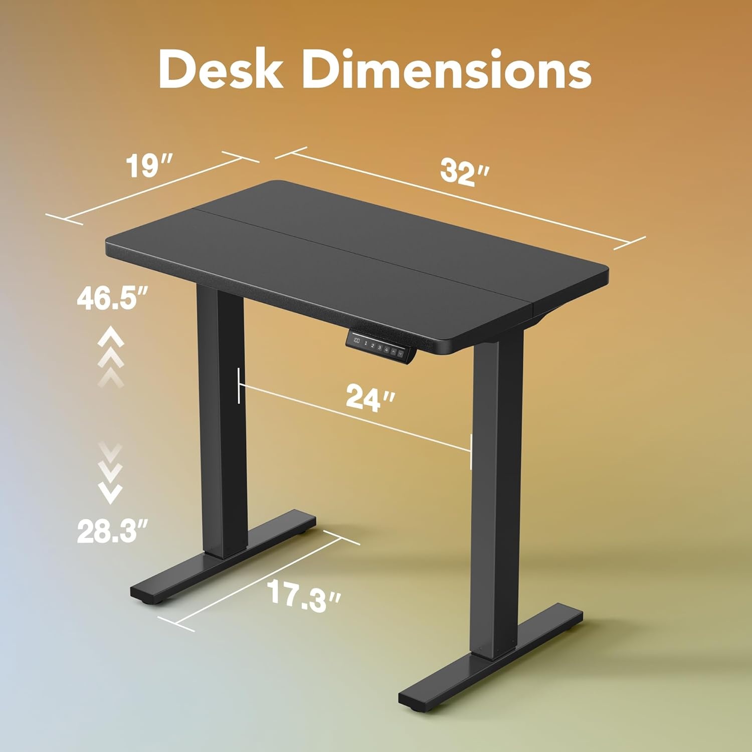 image:imageHUANUO 55 x 28 inch Electric Standing Desk Adjustable Height 4 Memory Height Settings Sit Stand Up Desk for Home Office amp Computer Workstation WhiteBlack