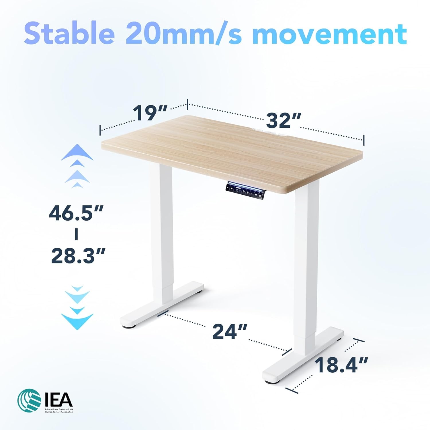 image:imageHUANUO 55 x 28 inch Electric Standing Desk Adjustable Height 4 Memory Height Settings Sit Stand Up Desk for Home Office amp Computer Workstation WhiteNatural