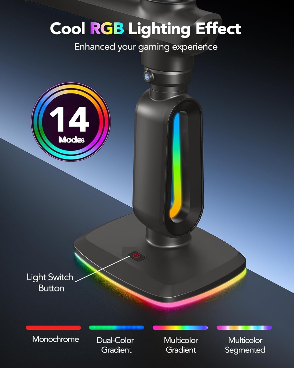 image:imageHUANUO Heavy Duty Monitor Arm for Ultrawide Screens up to 57 Holds 40 lbs Aluminum Ultrawide Single Monitor Stand with 291 Max Height Fully Adjustable Desk Mount Max VESA 100x100mmRGB