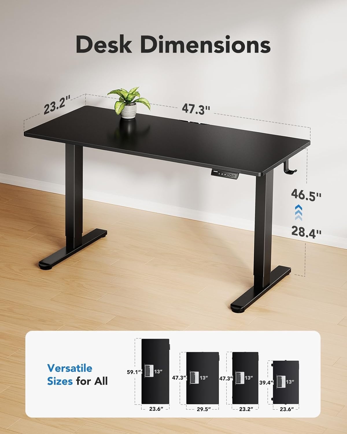 image:imageHUANUO Office Workstation Set 2Piece Set Standing Desk Black Monitor Arm for Max 40 inch Screen