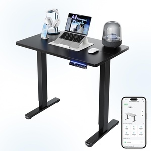 image:imageHUANUO 55 x 28 inch Electric Standing Desk Adjustable Height 4 Memory Height Settings Sit Stand Up Desk for Home Office amp Computer Workstation WhiteBlack