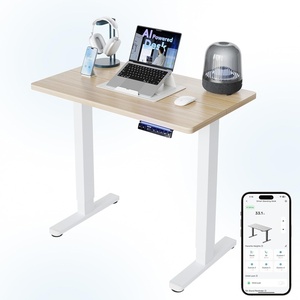 image:imageHUANUO 55 x 28 inch Electric Standing Desk Adjustable Height 4 Memory Height Settings Sit Stand Up Desk for Home Office amp Computer Workstation WhiteNatural