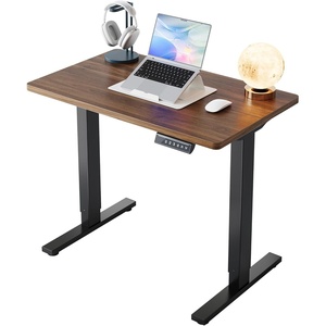 image:imageHUANUO 55 x 28 inch Electric Standing Desk Adjustable Height 4 Memory Height Settings Sit Stand Up Desk for Home Office amp Computer Workstation WhiteWalnut