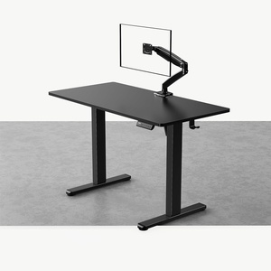 image:imageHUANUO Office Workstation Set 2Piece Set Standing Desk Black Monitor Arm for Max 40 inch Screen