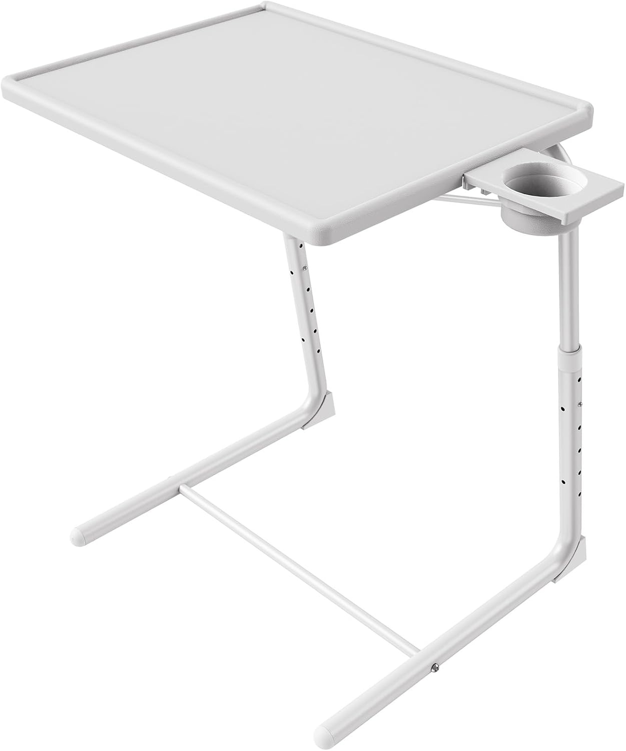 image:imageHUANUO Adjustable TV Tray Foldable TV Tray Table with 6 Height amp 3 Tilt Angle Adjustments TV Dinner Tray with Cup Holder for Couch Bed Sofa and Chair BlackWhite