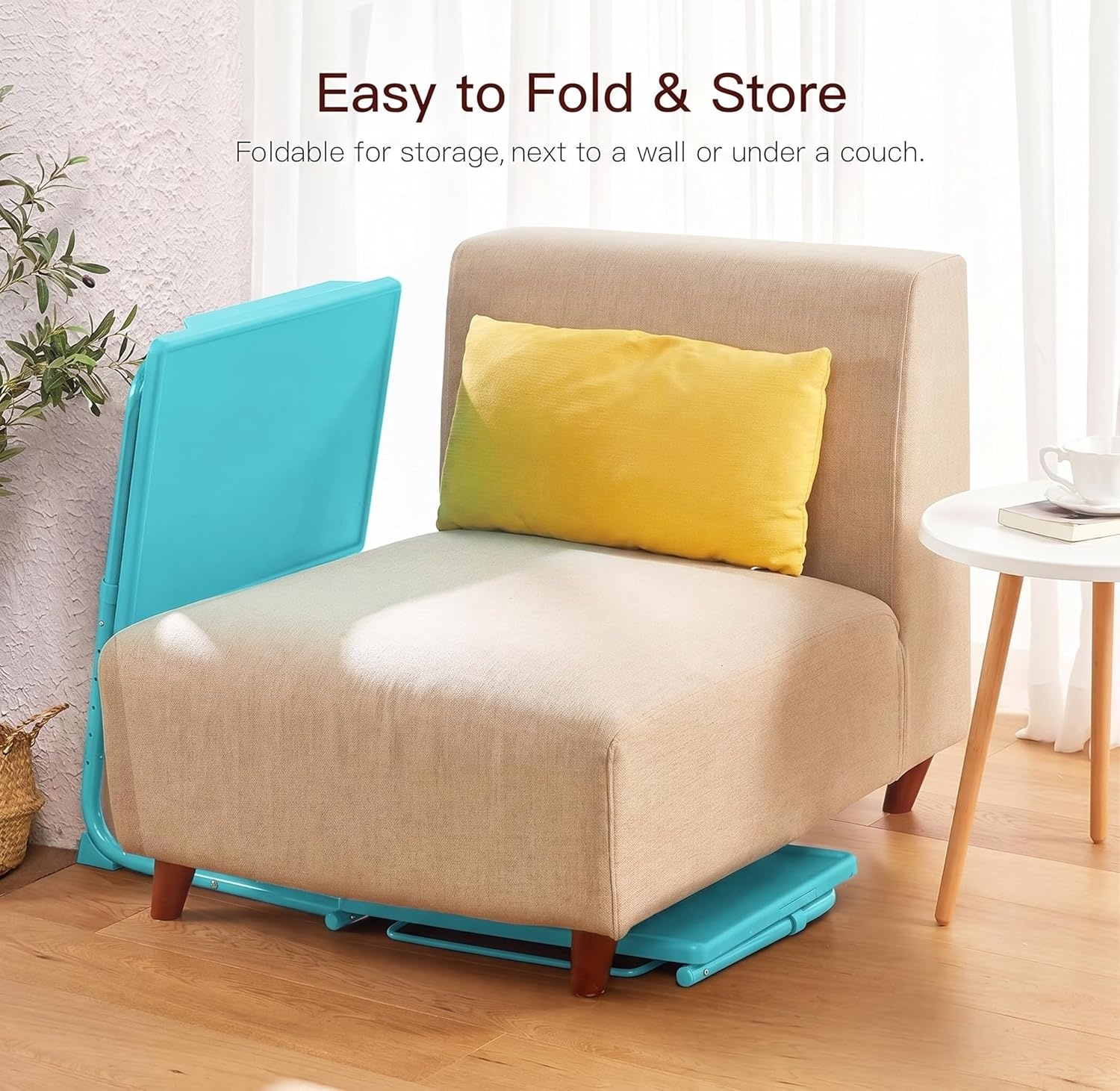 image:imageHUANUO Adjustable TV Tray Foldable TV Tray Table with 6 Height amp 3 Tilt Angle Adjustments TV Dinner Tray with Cup Holder for Couch Bed Sofa and Chair BlackAzure