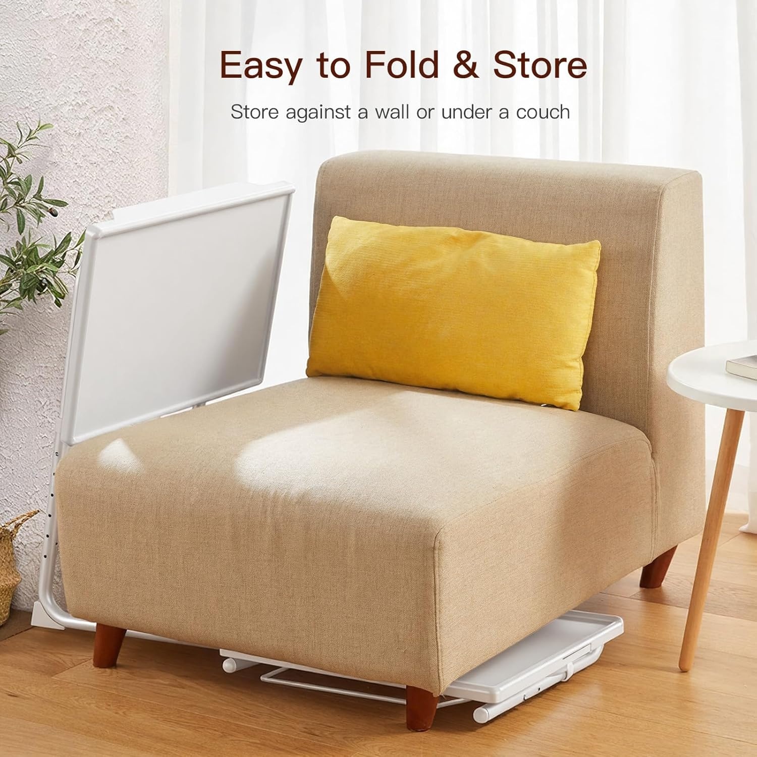image:imageHUANUO Adjustable TV Tray Foldable TV Tray Table with 6 Height amp 3 Tilt Angle Adjustments TV Dinner Tray with Cup Holder for Couch Bed Sofa and Chair BlackWhite