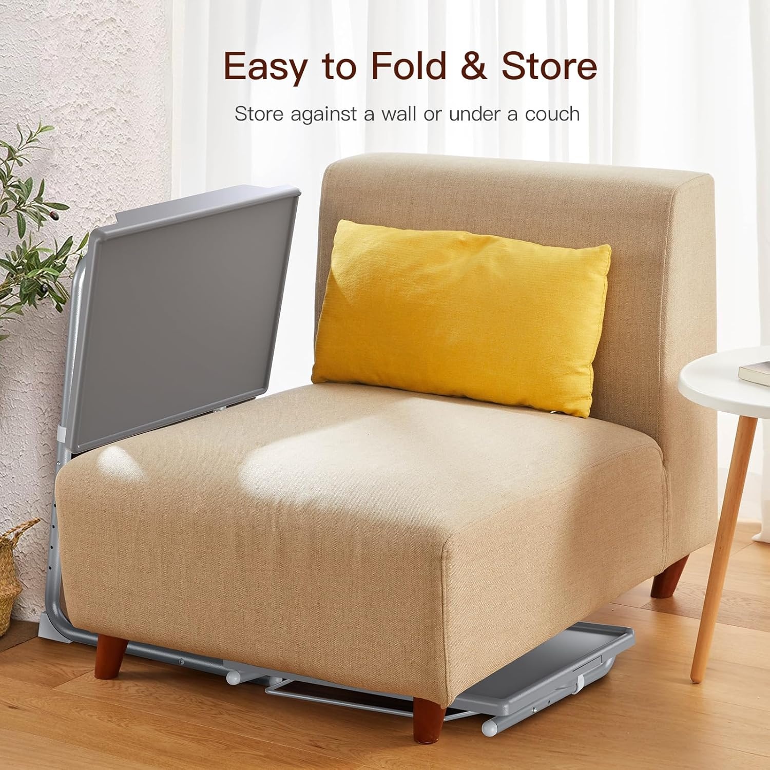 image:imageHUANUO Adjustable TV Tray Foldable TV Tray Table with 6 Height amp 3 Tilt Angle Adjustments TV Dinner Tray with Cup Holder for Couch Bed Sofa and Chair BlackGrey