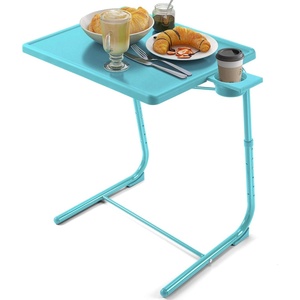 image:imageHUANUO Adjustable TV Tray  Foldable TV Tray Table with 6 Height amp 3 Tilt Angle Adjustments TV Dinner Tray with Cup Holder for Couch Bed Sofa and Chair BlackAzure