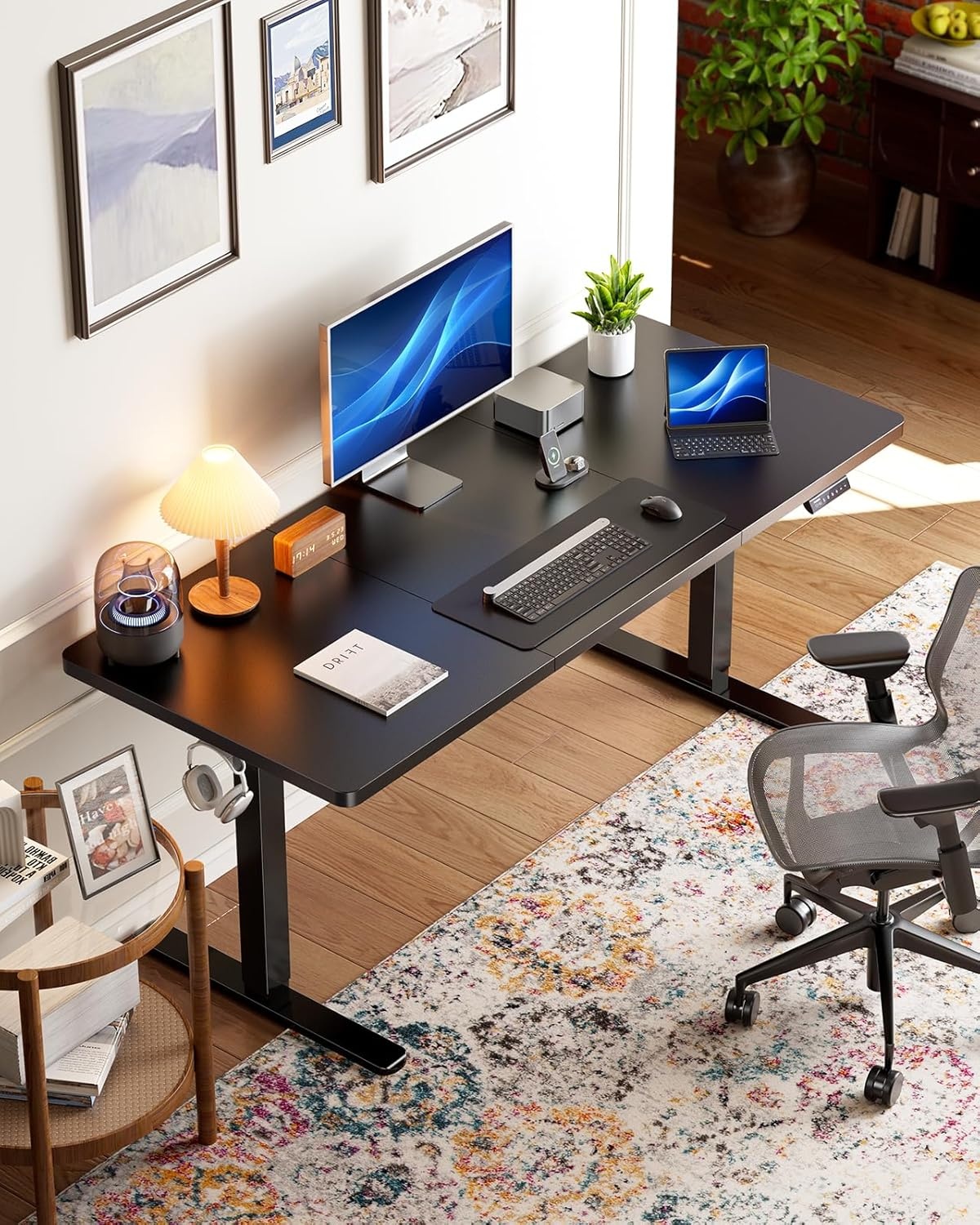 image:imageHUANUO 59x30 Inch 3Stage Legs Electric Standing Desk Large Height Adjustable Office Desk with Brushless Motor Stand Up Desk with 4 Memory Presets amp 2 Hooks Computer Desk for Home Office BlackBlack