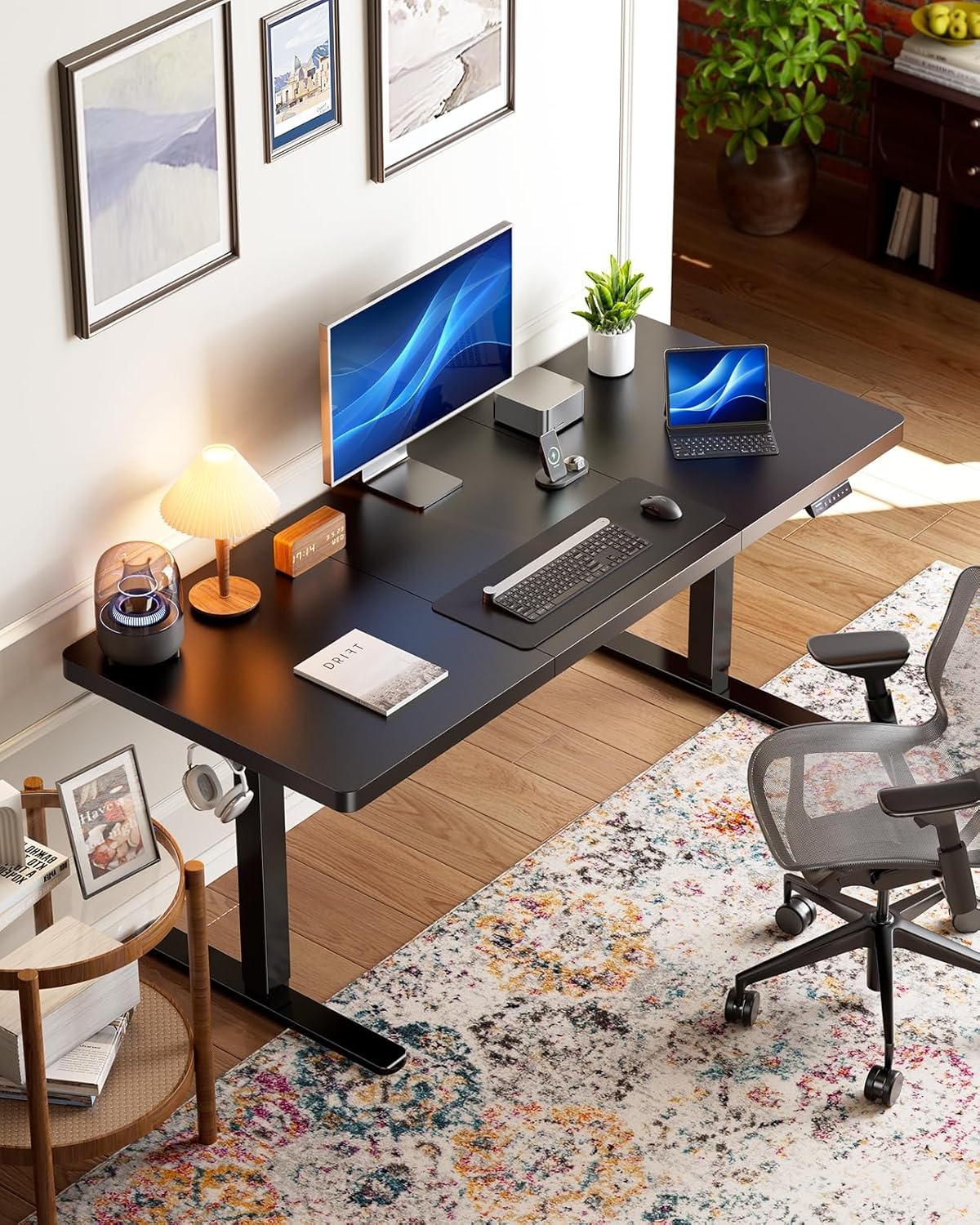 image:imageHUANUO 59x30 Inch 3Stage Legs Electric Standing Desk Large Height Adjustable Office Desk with Brushless Motor Stand Up Desk with 4 Memory Presets amp 2 Hooks Computer Desk for Home Office BlackBlack