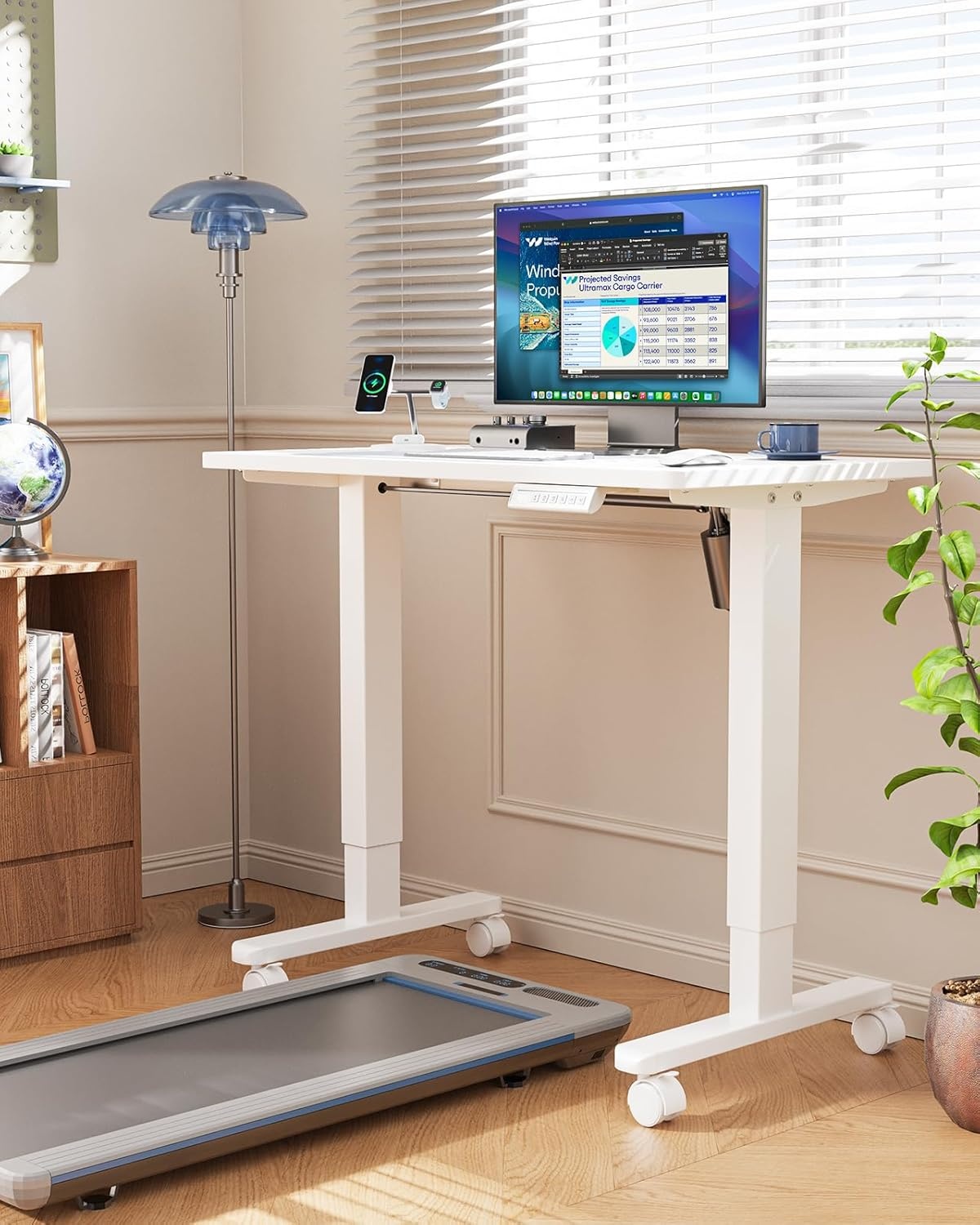image:imageHUANUO Electric Standing Desk Whole Piece Desktop Adjustable Height Computer Desk 4 Height Memory Settings Sit Stand Up Desk for Home Office 40 x 24 BlackWhite